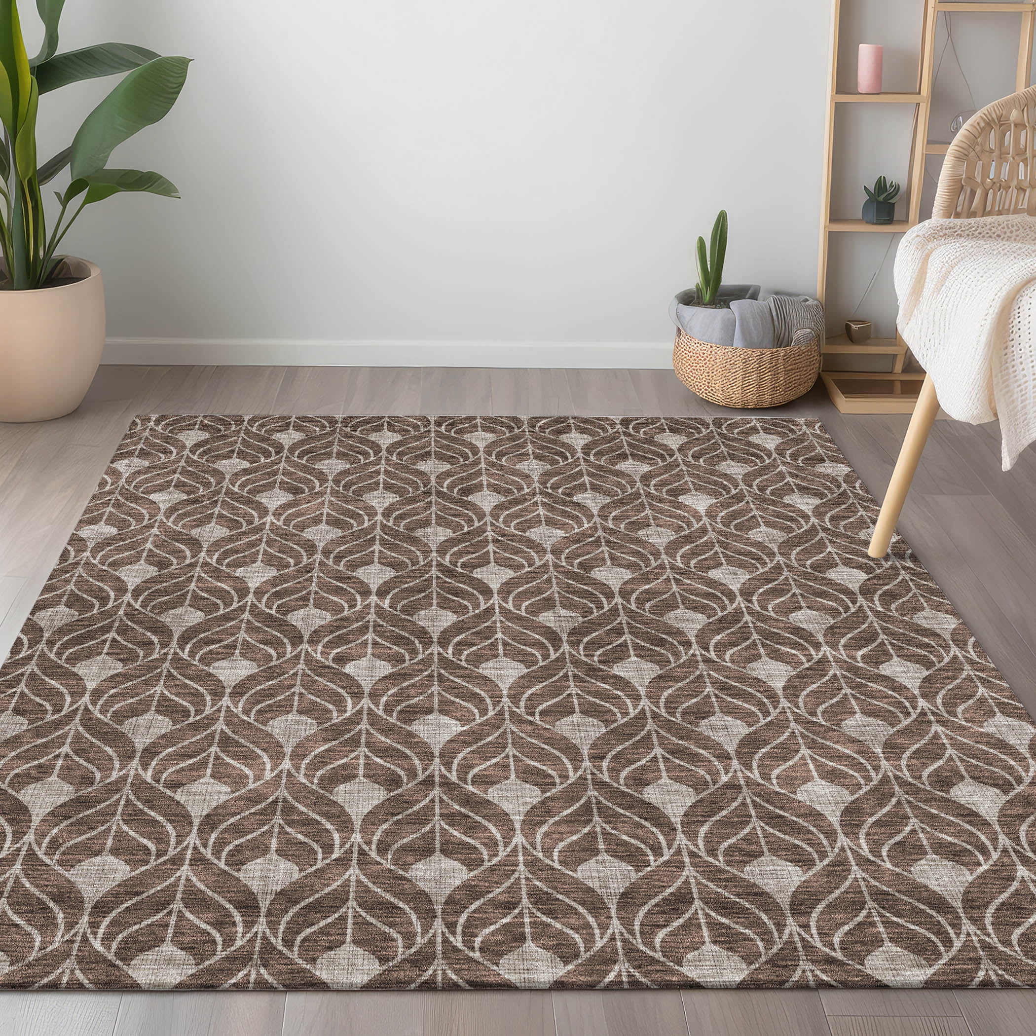 Addison Rugs Chantille Indoor/Outdoor Transitional Geometric Chocolate ...
