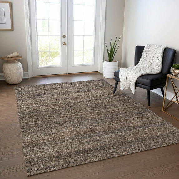 Addison Rugs Chantille Indoor/Outdoor Transitional Geometric Coffee Washable Rectangle Rug, 2'6" x 3'10"
