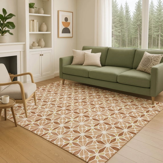 Addison Rugs Chantille Indoor/Outdoor Transitional Geometric Copper Machine Washable Rectangle Rug, 10' x 14'