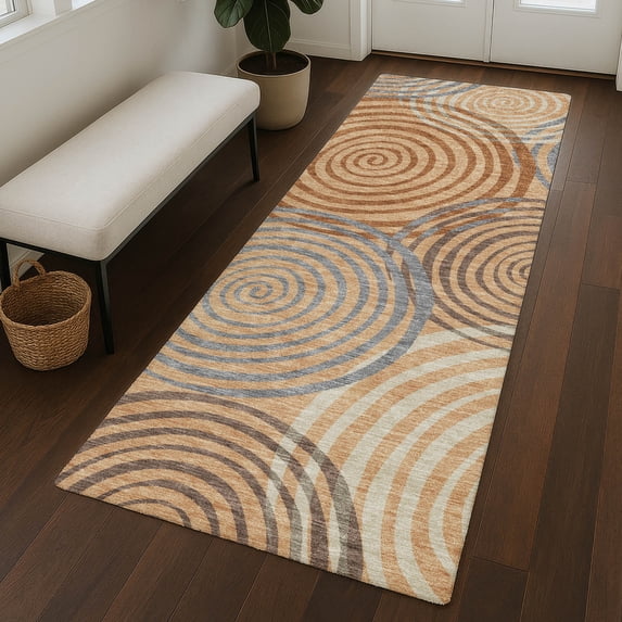 Addison Rugs Chantille Indoor/Outdoor Transitional Geometric Copper Machine Washable Runner Rug, 2'3" x 7'6"