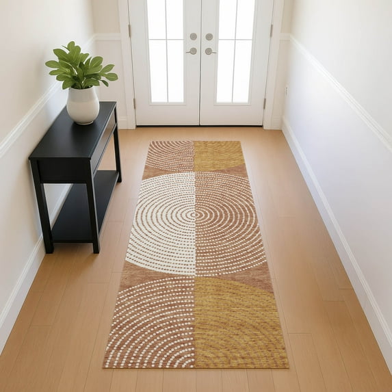 Addison Rugs Chantille Indoor/Outdoor Transitional Geometric Copper Machine Washable Runner Rug, 2'3" x 7'6"