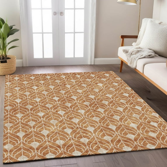 Addison Rugs Chantille Indoor/Outdoor Transitional Geometric Copper Washable Rectangle Rug, 2'6" x 3'10"