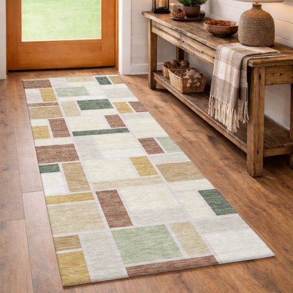 Addison Rugs Chantille Indoor/Outdoor Transitional Geometric Cream Machine Washable Runner Rug, 2'3" x 7'6"