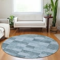 thumbnail image 1 of Addison Rugs Chantille Indoor/Outdoor Transitional Geometric Denim Washable Round Rug, 8' x 8', 1 of 6
