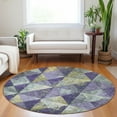 thumbnail image 1 of Addison Rugs Chantille Indoor/Outdoor Transitional Geometric Eggplant Washable Round Rug, 8' x 8', 1 of 6