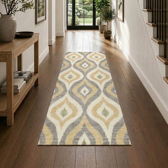 Addison Rugs Chantille Indoor/Outdoor Transitional Geometric Gold Machine Washable Runner Rug, 2'3" x 7'6"