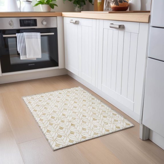 Addison Rugs Chantille Indoor/Outdoor Transitional Geometric Gold Washable Rectangle Rug, 1'8" x 2'6"