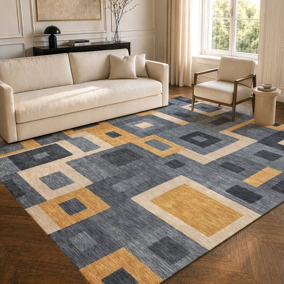 Addison Rugs Chantille Indoor/Outdoor Transitional Geometric Graphite Machine Washable Rectangle Rug, 9' x 12'