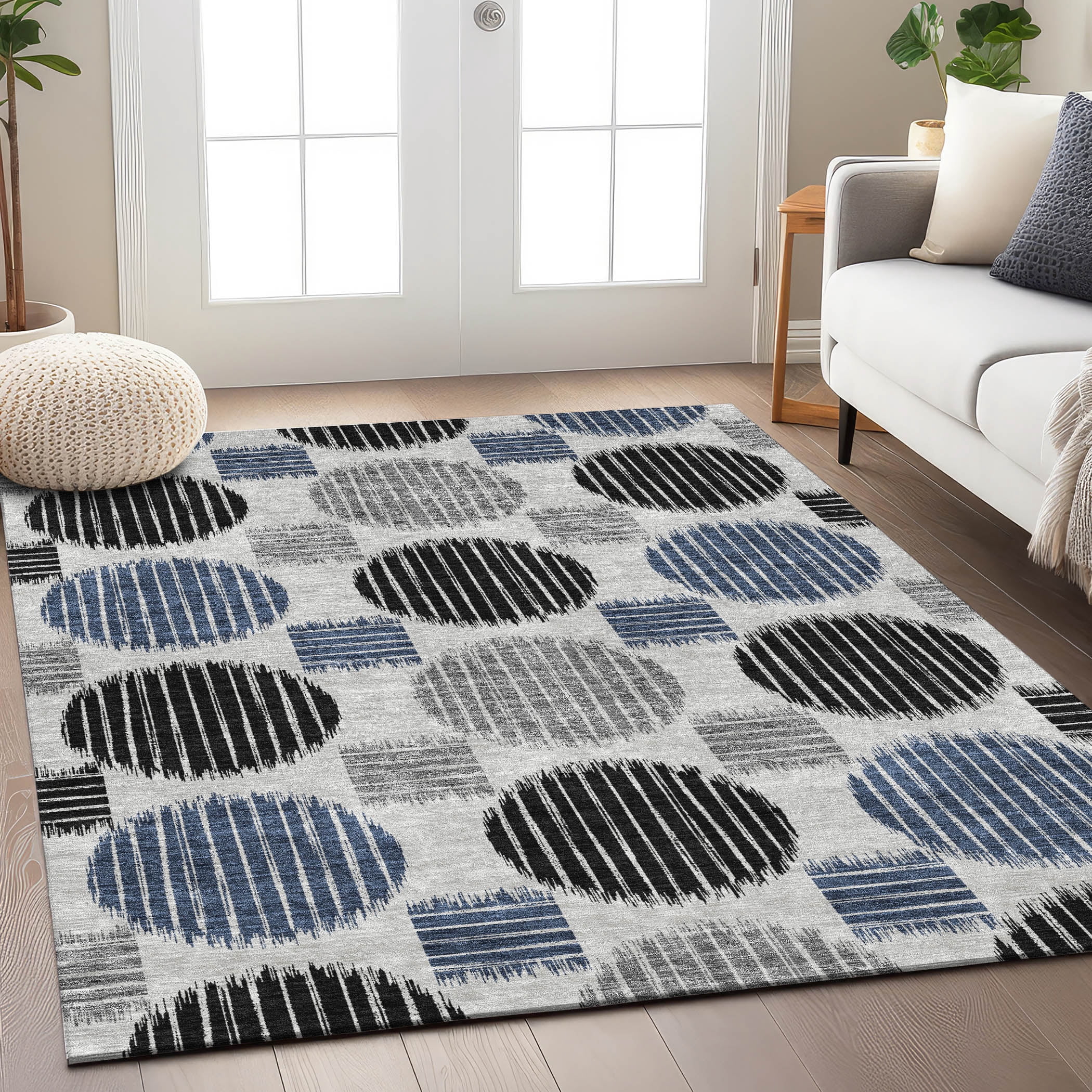 Addison Rugs Chantille Indoor/Outdoor Transitional Geometric Gray ...