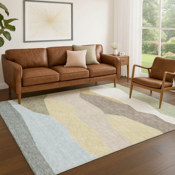 Addison Rugs Chantille Indoor/Outdoor Transitional Geometric Ivory Machine Washable Rectangle Rug, 8' x 10'