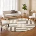 thumbnail image 1 of Addison Rugs Chantille Indoor/Outdoor Transitional Geometric Ivory Machine Washable Round Rug, 8' x 8', 1 of 8