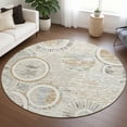 thumbnail image 1 of Addison Rugs Chantille Indoor/Outdoor Transitional Geometric Ivory Machine Washable Round Rug, 8' x 8', 1 of 7
