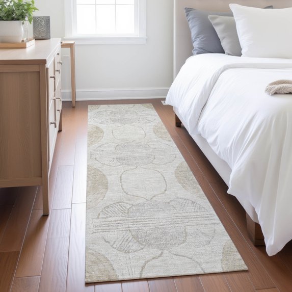 Addison Rugs Chantille Indoor/Outdoor Transitional Geometric Ivory Machine Washable Runner Rug, 2'3" x 7'6"