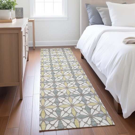Addison Rugs Chantille Indoor/Outdoor Transitional Geometric Ivory Machine Washable Runner Rug, 2'3" x 7'6"