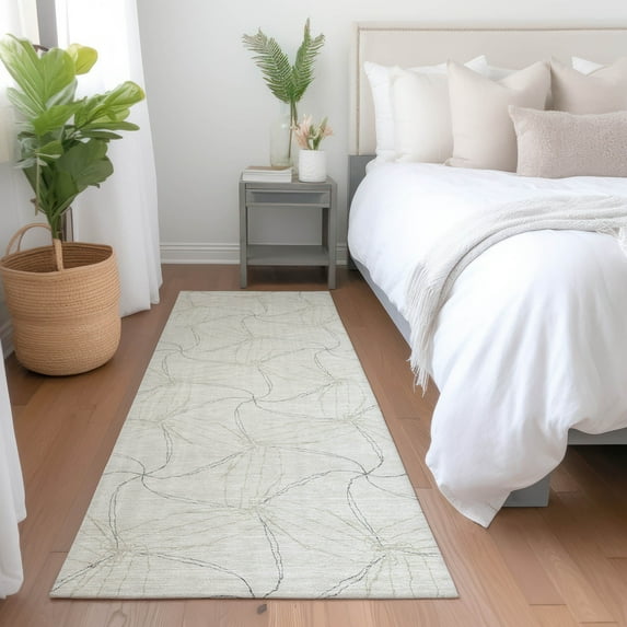 Addison Rugs Chantille Indoor/Outdoor Transitional Geometric Ivory Washable Runner Rug, 2'3" x 7'6"