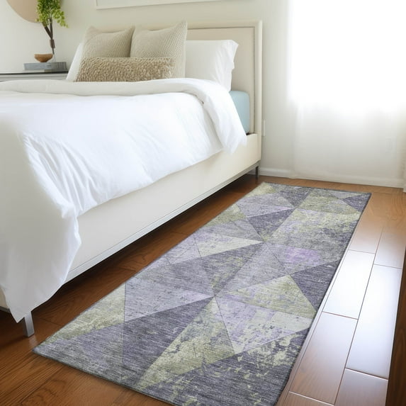 Addison Rugs Chantille Indoor/Outdoor Transitional Geometric Lavender Washable Runner Rug, 2'3" x 7'6"