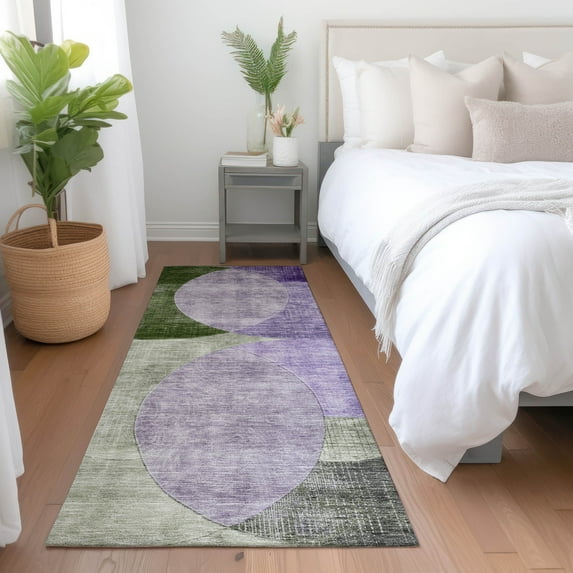 Addison Rugs Chantille Indoor/Outdoor Transitional Geometric Lavender Washable Runner Rug, 2'3" x 7'6"