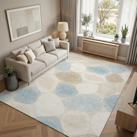 Addison Rugs Chantille Indoor/Outdoor Transitional Geometric Linen Machine Washable Rectangle Rug, 3' x 5'