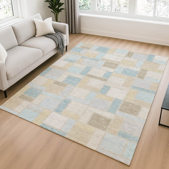 Addison Rugs Chantille Indoor/Outdoor Transitional Geometric Linen Machine Washable Rectangle Rug, 9' x 12'