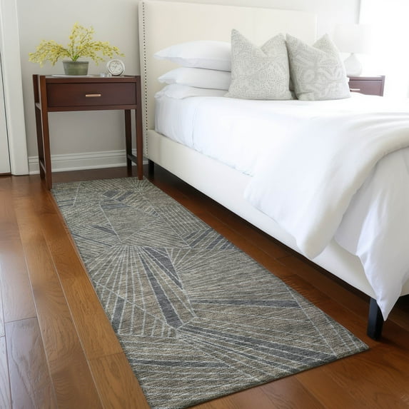 Addison Rugs Chantille Indoor/Outdoor Transitional Geometric Mocha Washable Runner Rug, 2'3" x 7'6"