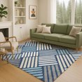 thumbnail image 1 of Addison Rugs Chantille Indoor/Outdoor Transitional Geometric Navy Machine Washable Rectangle Rug, 3' x 5', 1 of 8