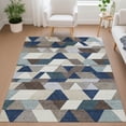 thumbnail image 1 of Addison Rugs Chantille Indoor/Outdoor Transitional Geometric Navy Machine Washable Rectangle Rug, 3' x 5', 1 of 8