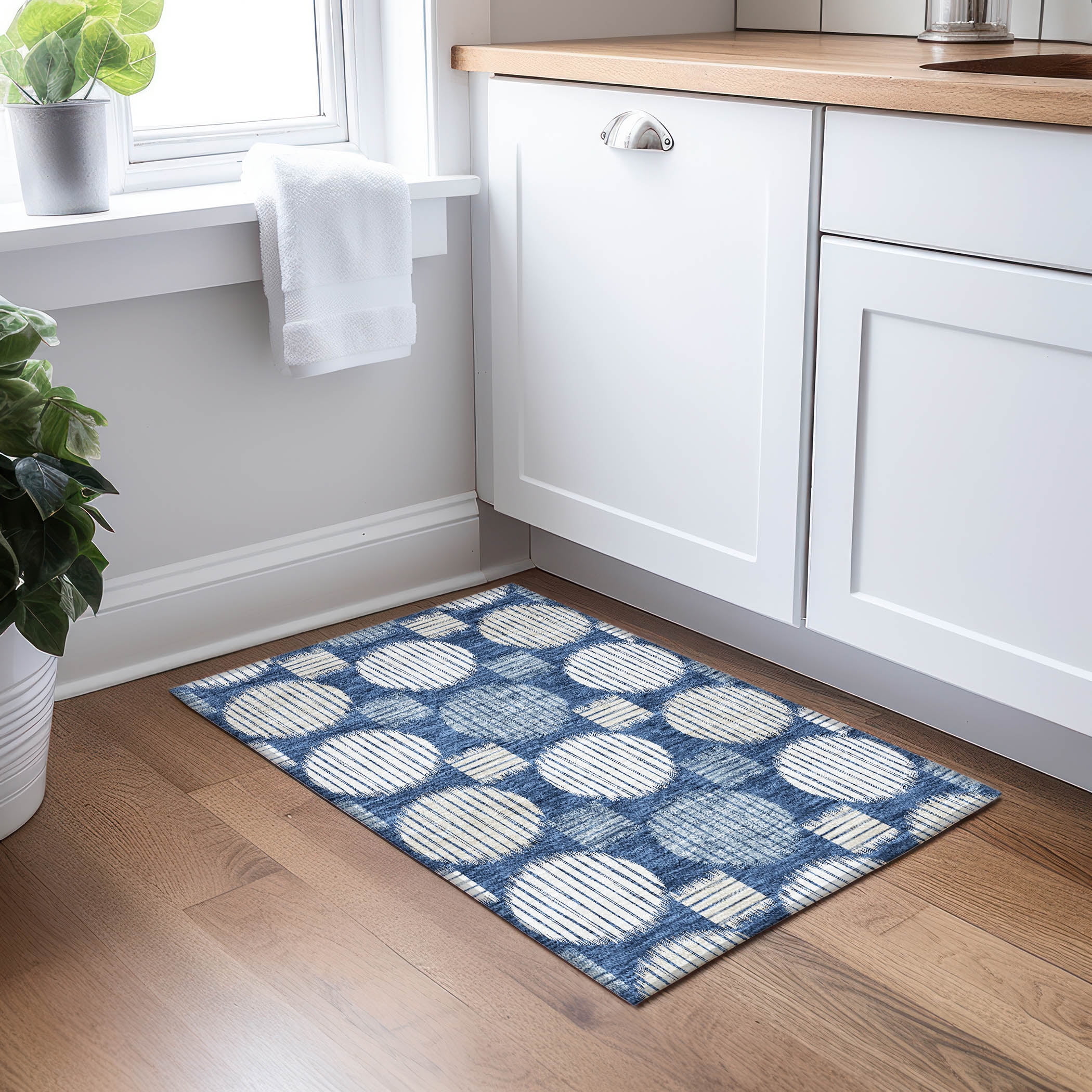 Addison Rugs Chantille Indoor/Outdoor Transitional Geometric Navy ...