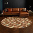 thumbnail image 1 of Addison Rugs Chantille Indoor/Outdoor Transitional Geometric Paprika Machine Washable Round Rug, 8' x 8', 1 of 8