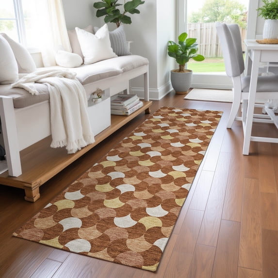 Addison Rugs Chantille Indoor/Outdoor Transitional Geometric Paprika Machine Washable Runner Rug, 2'3" x 7'6"