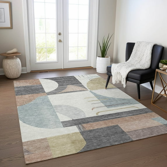 Addison Rugs Chantille Indoor/Outdoor Transitional Geometric Paprika Washable Rectangle Rug, 3' x 5'