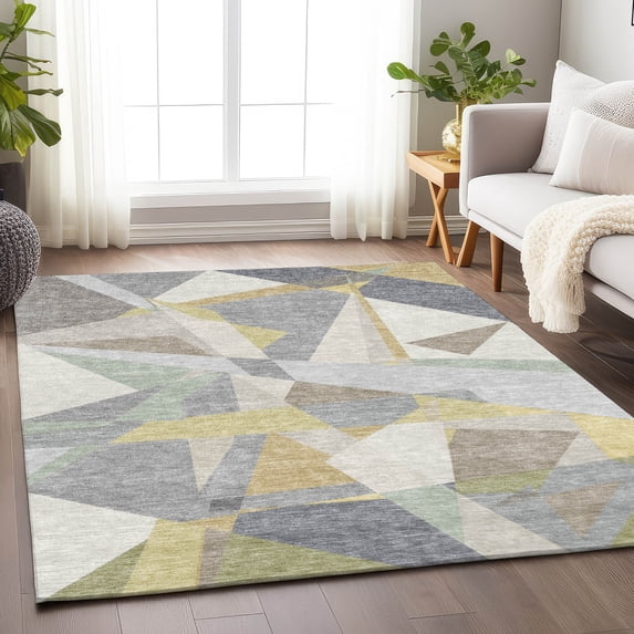 Addison Rugs Chantille Indoor/Outdoor Transitional Geometric Pewter Washable Rectangle Rug, 2'6" x 3'10"