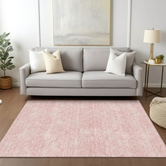 Addison Rugs Chantille Indoor/Outdoor Transitional Geometric Pink Washable Rectangle Rug, 9' x 12'