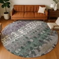 thumbnail image 1 of Addison Rugs Chantille Indoor/Outdoor Transitional Geometric Plum Machine Washable Round Rug, 8' x 8', 1 of 8