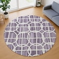 thumbnail image 1 of Addison Rugs Chantille Indoor/Outdoor Transitional Geometric Plum Machine Washable Round Rug, 8' x 8', 1 of 7