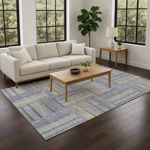 Addison Rugs Chantille Indoor/Outdoor Transitional Geometric Purple Machine Washable Rectangle Rug, 10' x 14'