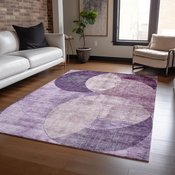 Addison Rugs Chantille Indoor/Outdoor Transitional Geometric Purple Washable Rectangle Rug, 2'6" x 3'10"