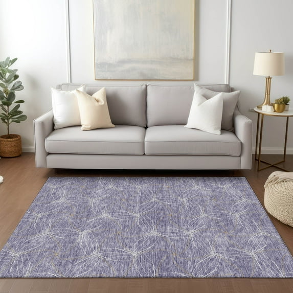 Addison Rugs Chantille Indoor/Outdoor Transitional Geometric Purple Washable Rectangle Rug, 9' x 12'