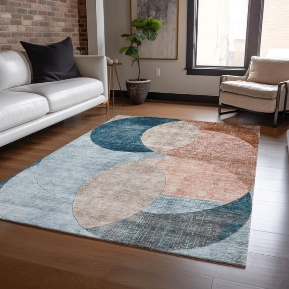 Addison Rugs Chantille Indoor/Outdoor Transitional Geometric Rust Washable Rectangle Rug, 10' x 14'