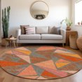 thumbnail image 1 of Addison Rugs Chantille Indoor/Outdoor Transitional Geometric Rust Washable Round Rug, 8' x 8', 1 of 6