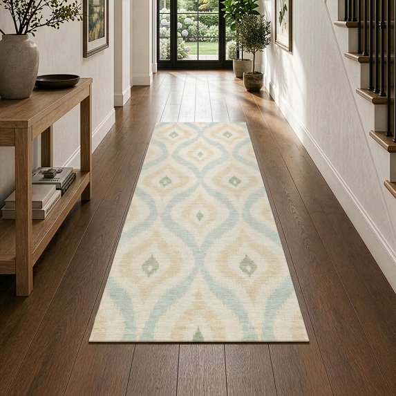 Addison Rugs Chantille Indoor/Outdoor Transitional Geometric Seafoam Machine Washable Runner Rug, 2'3" x 7'6"