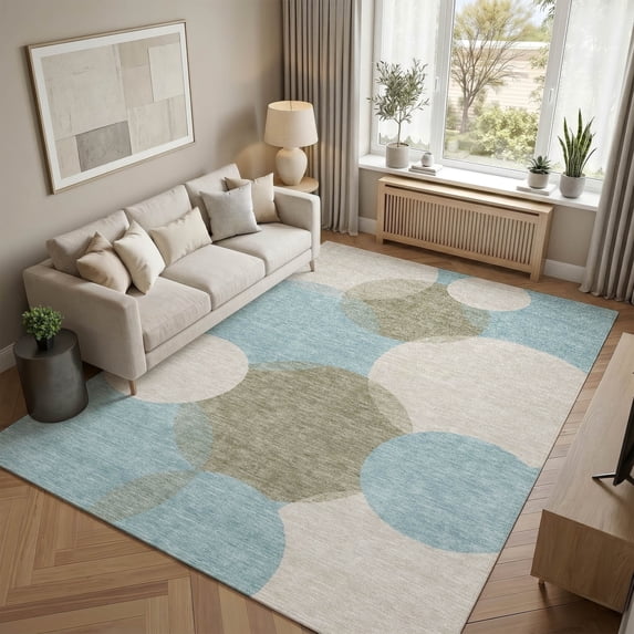 Addison Rugs Chantille Indoor/Outdoor Transitional Geometric Sky Machine Washable Rectangle Rug, 8' x 10'