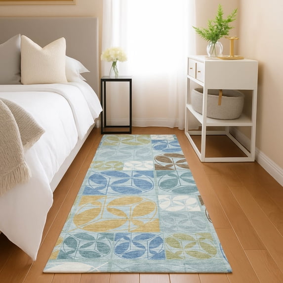 Addison Rugs Chantille Indoor/Outdoor Transitional Geometric Sky Machine Washable Runner Rug, 2'3" x 7'6"