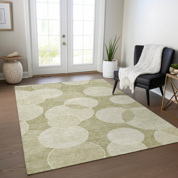 Addison Rugs Chantille Indoor/Outdoor Transitional Geometric Tan Machine Washable Rectangle Rug, 5' x 7'6"