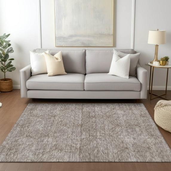 Addison Rugs Chantille Indoor/Outdoor Transitional Geometric Taupe Washable Rectangle Rug, 2'6" x 3'10"