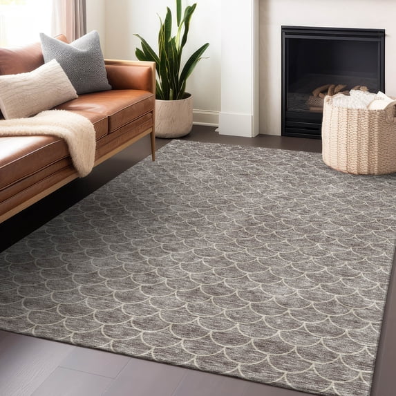 Addison Rugs Chantille Indoor/Outdoor Transitional Geometric Taupe Washable Rectangle Rug, 3' x 5'