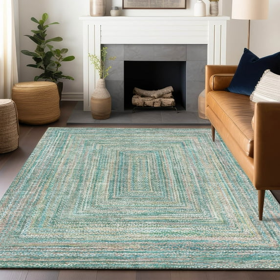 Addison Rugs Chantille Indoor/Outdoor Transitional Geometric Teal Machine Washable Rectangle Rug, 2'6" x 3'10"