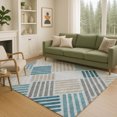thumbnail image 1 of Addison Rugs Chantille Indoor/Outdoor Transitional Geometric Teal Machine Washable Rectangle Rug, 5' x 7'6", 1 of 8