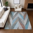 thumbnail image 1 of Addison Rugs Chantille Indoor/Outdoor Transitional Geometric Teal Machine Washable Rectangle Rug, 8' x 10', 1 of 8