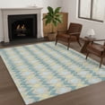 thumbnail image 1 of Addison Rugs Chantille Indoor/Outdoor Transitional Geometric Teal Machine Washable Rectangle Rug, 8' x 10', 1 of 8