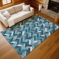thumbnail image 1 of Addison Rugs Chantille Indoor/Outdoor Transitional Geometric Teal Machine Washable Rectangle Rug, 8' x 10', 1 of 8